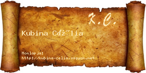 Kubina Célia névjegykártya